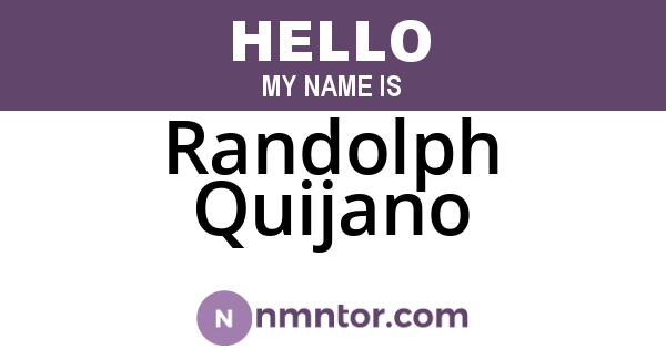 Randolph Quijano