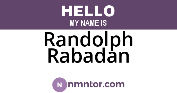 Randolph Rabadan