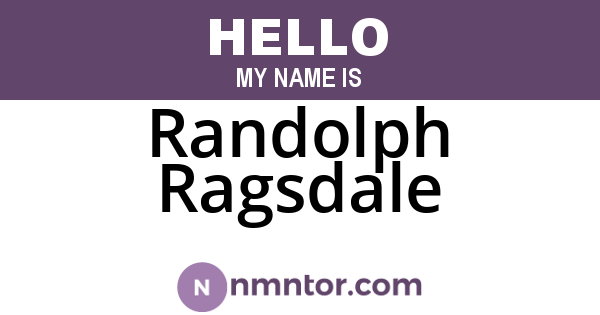 Randolph Ragsdale