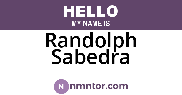 Randolph Sabedra