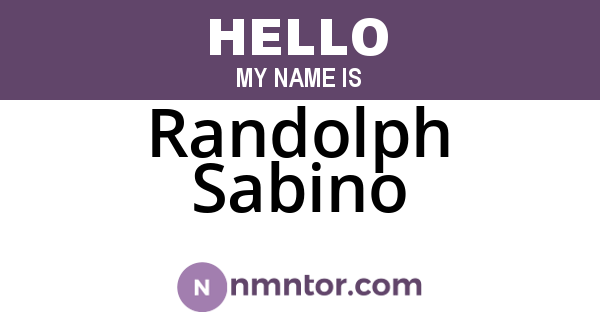 Randolph Sabino