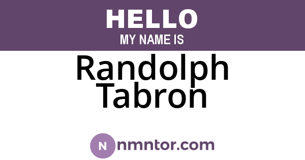 Randolph Tabron