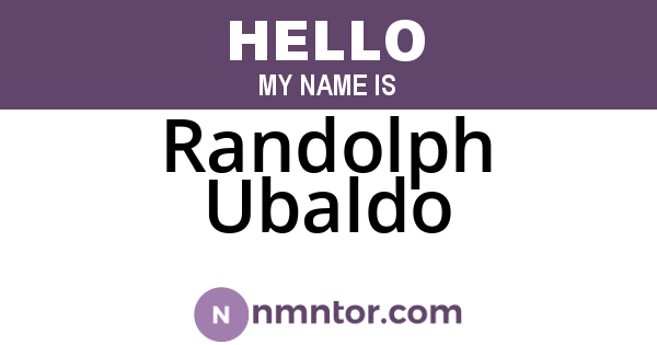 Randolph Ubaldo