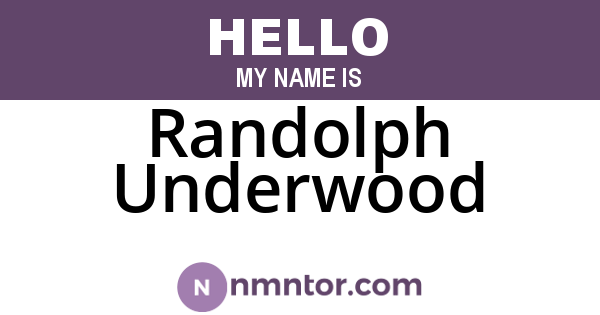 Randolph Underwood