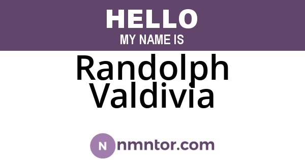 Randolph Valdivia