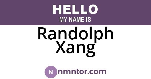 Randolph Xang