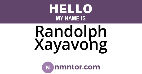 Randolph Xayavong