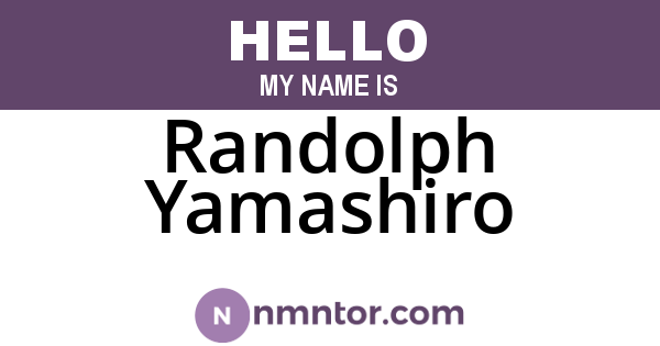 Randolph Yamashiro
