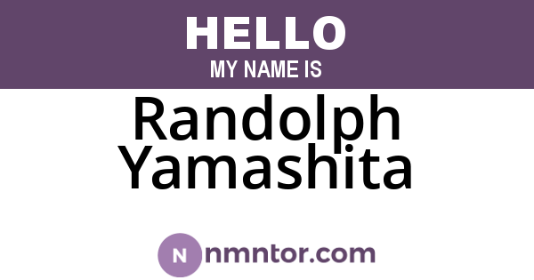 Randolph Yamashita