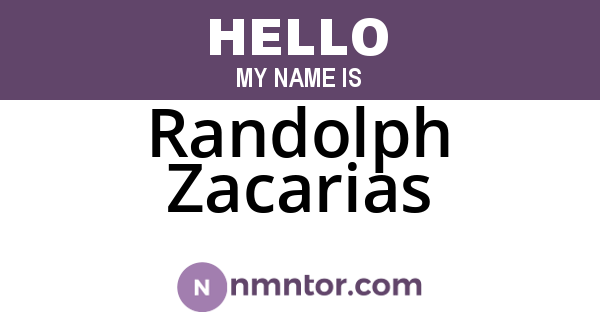 Randolph Zacarias