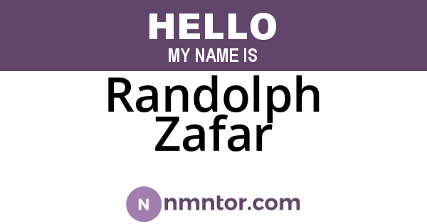 Randolph Zafar
