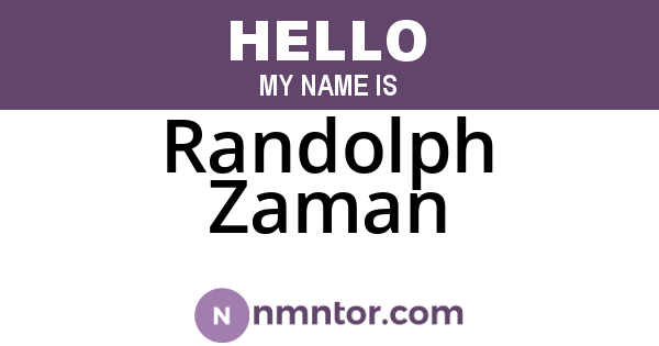 Randolph Zaman