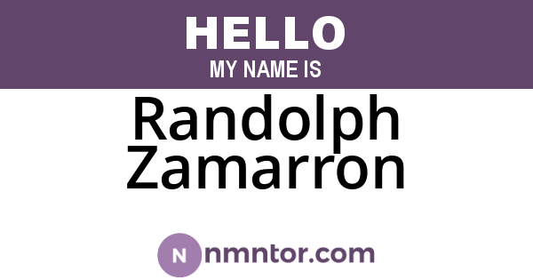 Randolph Zamarron