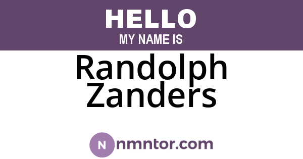 Randolph Zanders