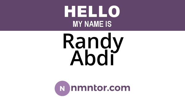 Randy Abdi