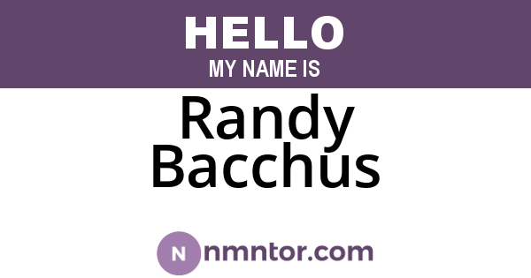 Randy Bacchus