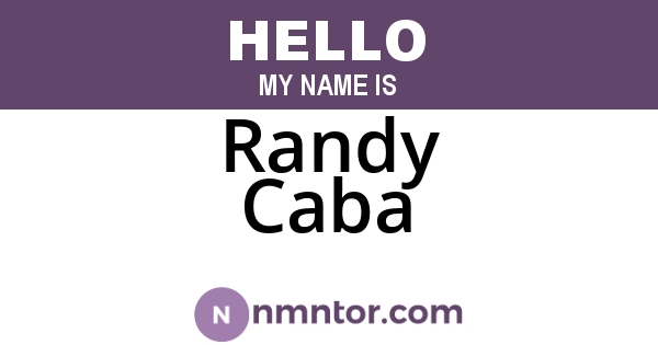 Randy Caba