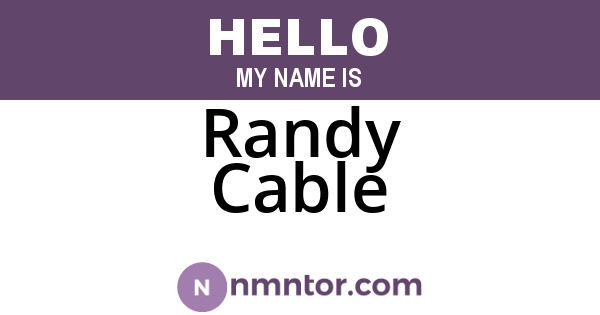 Randy Cable