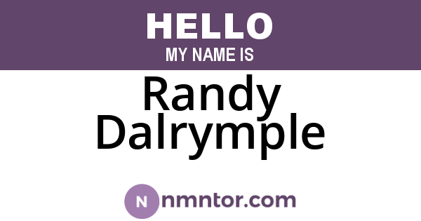 Randy Dalrymple