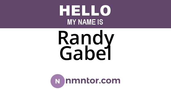 Randy Gabel
