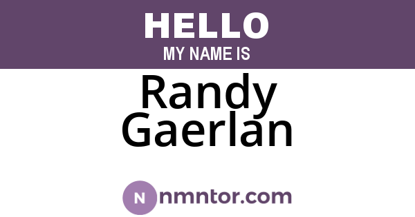 Randy Gaerlan