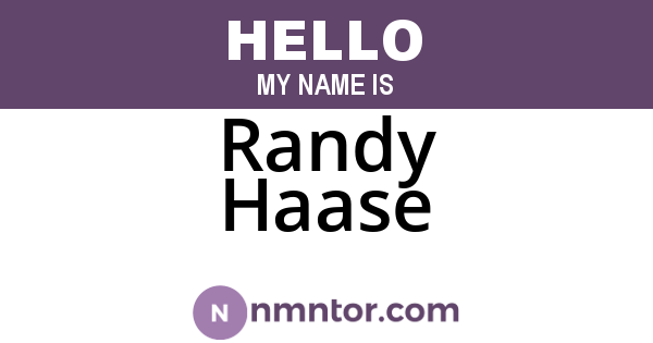 Randy Haase
