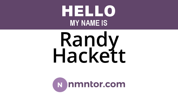 Randy Hackett