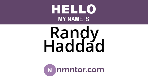 Randy Haddad