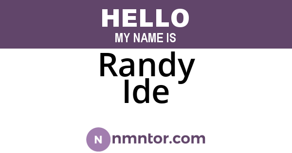 Randy Ide