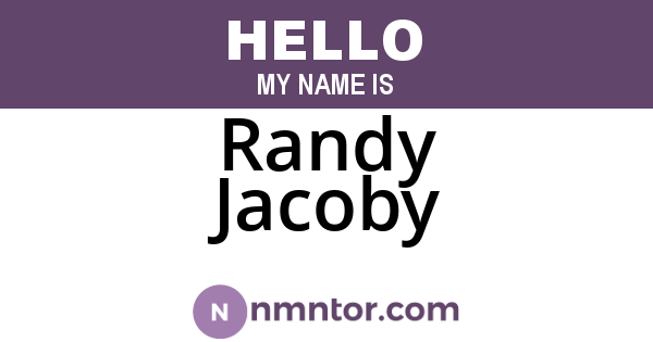 Randy Jacoby