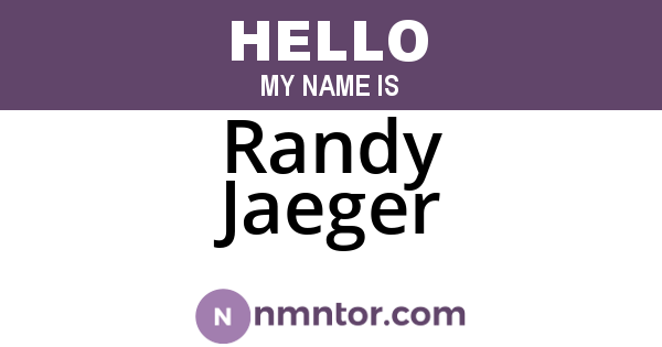 Randy Jaeger