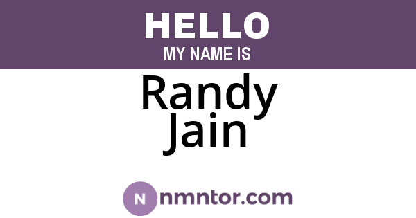 Randy Jain