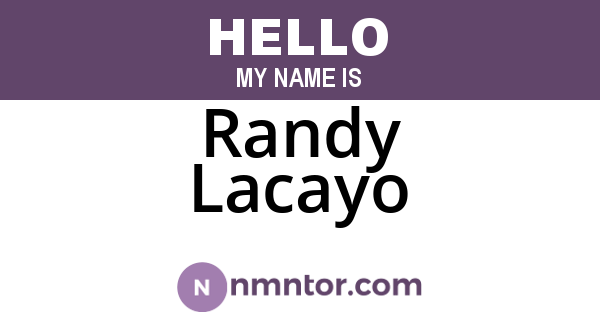 Randy Lacayo