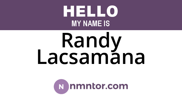Randy Lacsamana