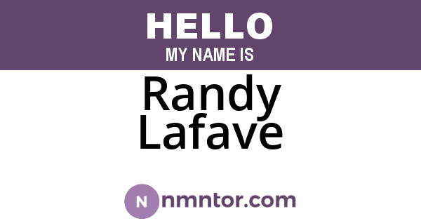 Randy Lafave