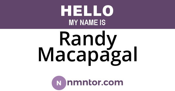 Randy Macapagal