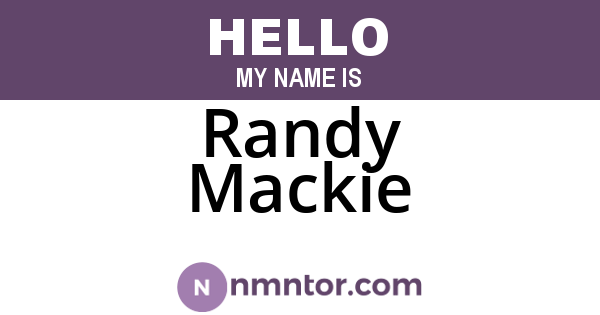 Randy Mackie