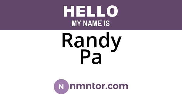 Randy Pa