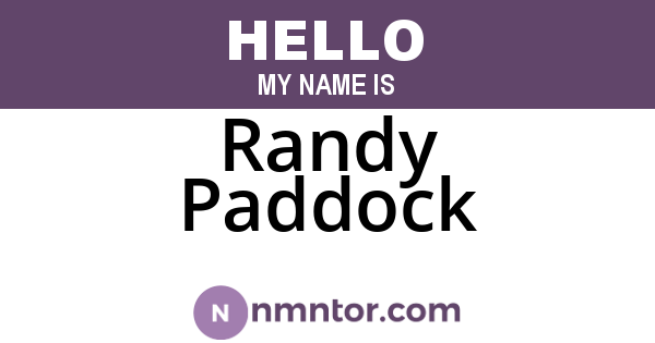 Randy Paddock