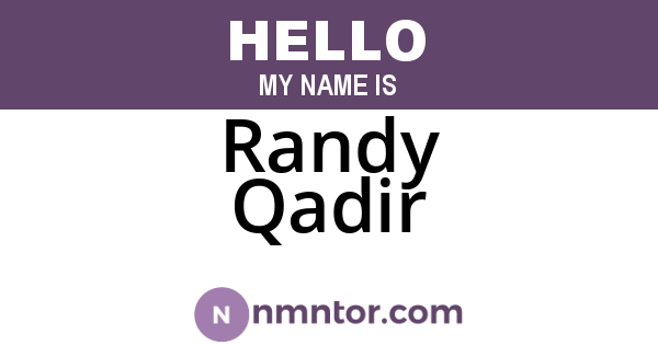 Randy Qadir