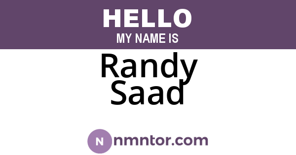 Randy Saad