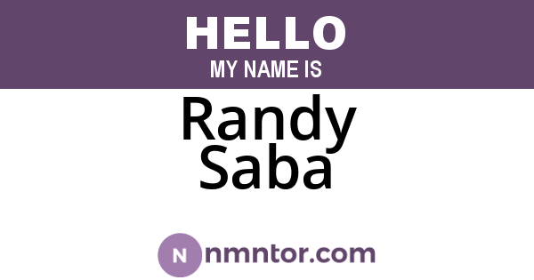 Randy Saba