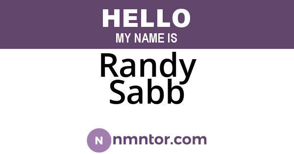Randy Sabb