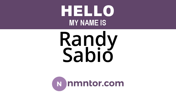 Randy Sabio