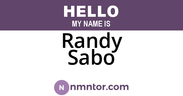 Randy Sabo
