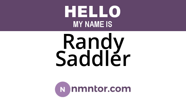 Randy Saddler