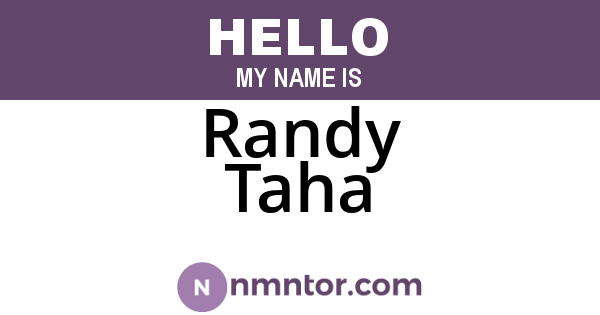 Randy Taha