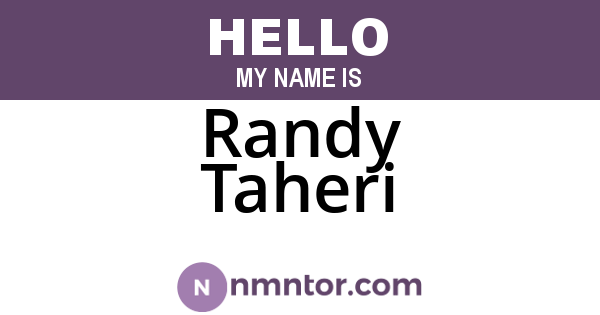 Randy Taheri