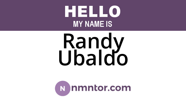 Randy Ubaldo