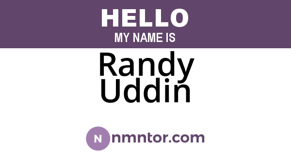 Randy Uddin